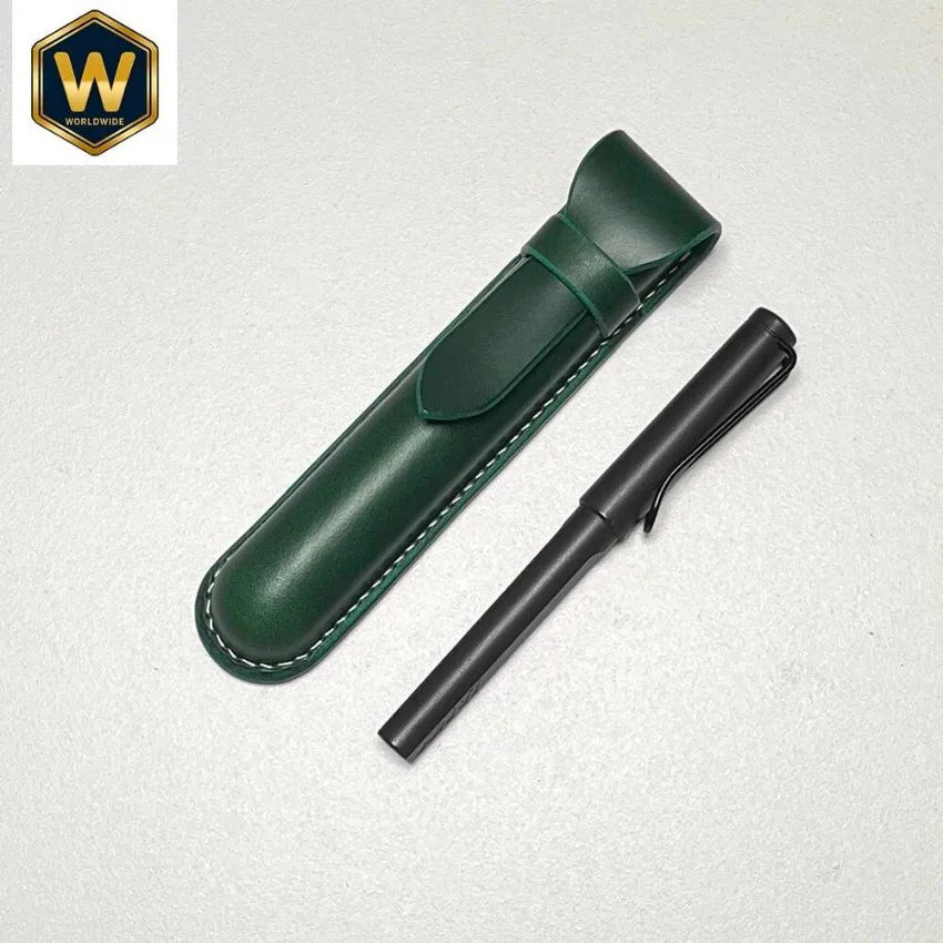 Handmade Luxury Pen Pouch Case Bag - 100% Genuine Italian Vegetable Tanned Leather
