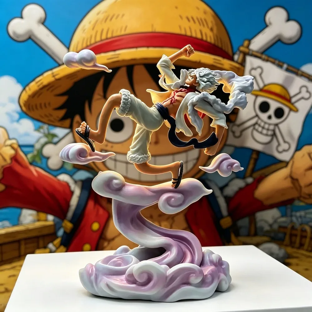 Nouvelle figurine d'anime One Piece 2026, Moon Nika Luffy Gear 5 avec lumière lunaire, figurine d'action, modèle de statue GK, décorations pour la maison