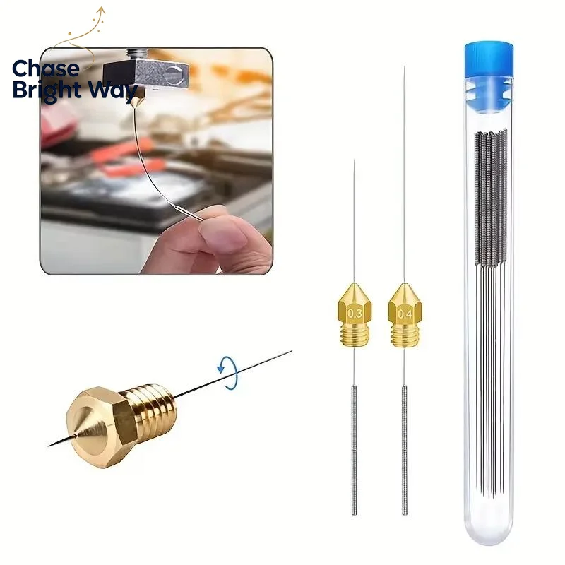 3D Printer Nozzle Cleaning Kit Reusable Precision Stainless Steel Needles for Home 3D Printing & Car Wiper Maintenance