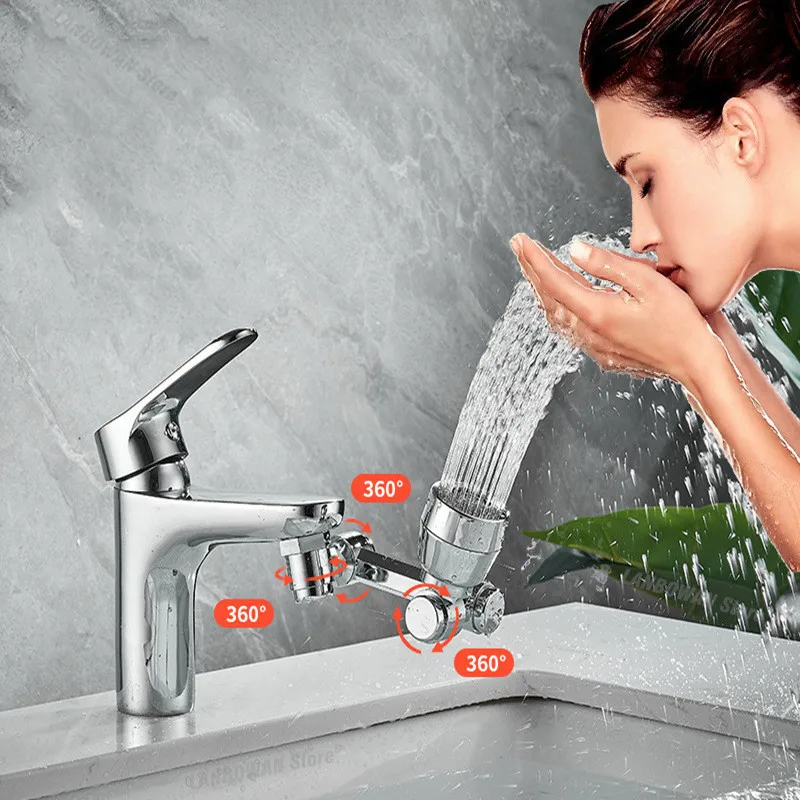 1080° Rotation Faucet Spray Head Wash Basin Kitchen Tap Extender Adapter Universal Splash Filter Nozzle Flexible Faucets Sprayer
