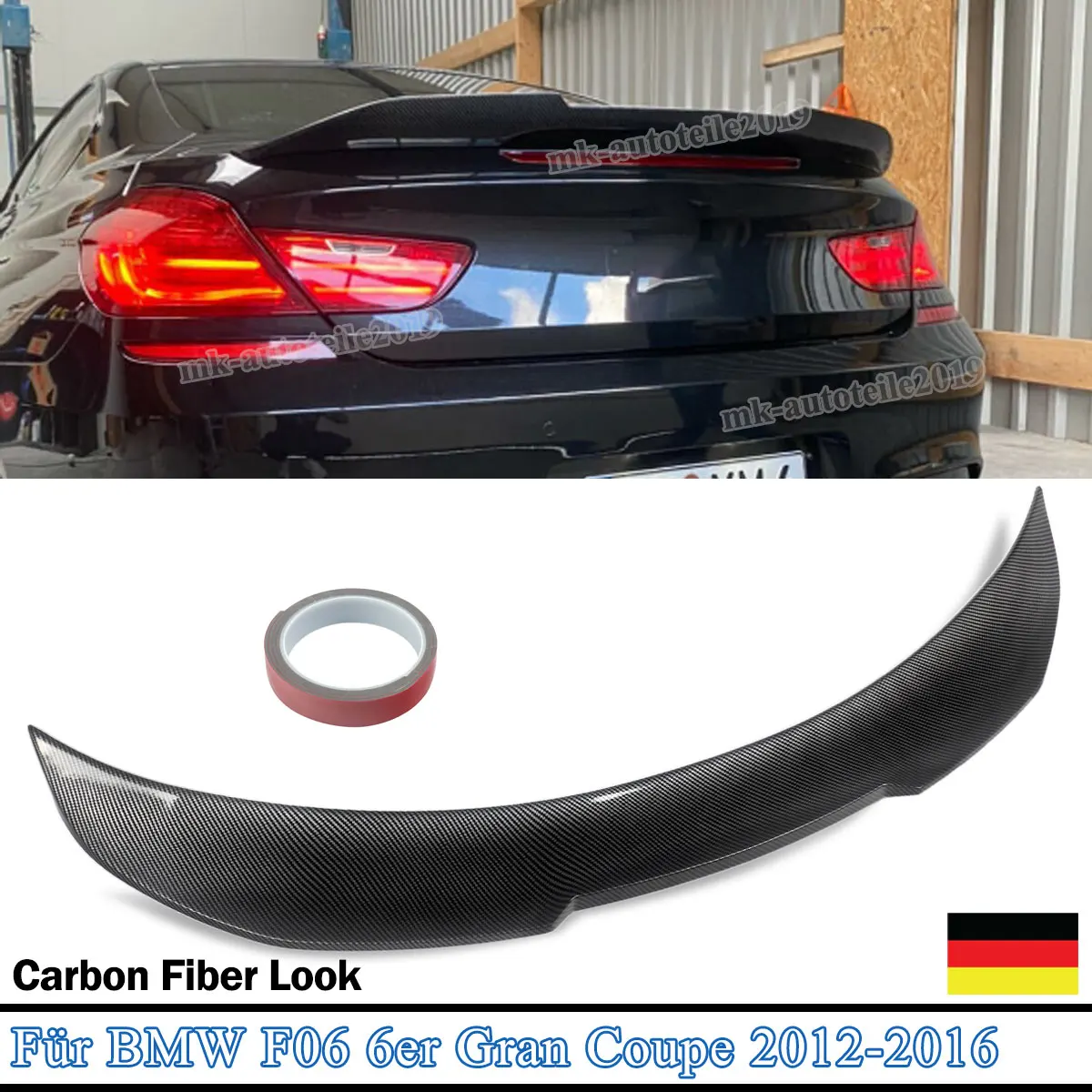 SAIQINGSP Für BMW M6 F06 M650i Gran Coupe 2012 2013 2014 2015-2018 PSM-Style Heckklappen-Spoiler Heckflügel Auto-Zubehör