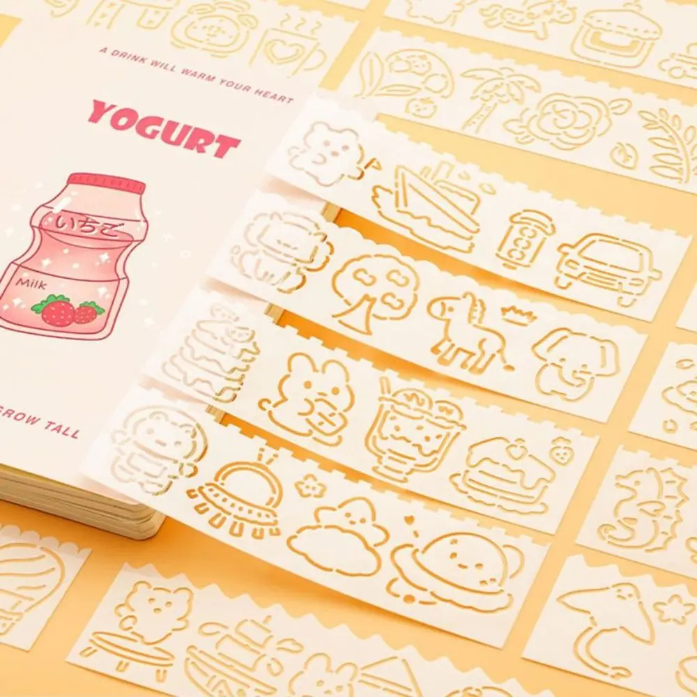 4pcs/set Copying Stencils Hollowed Drawing Templates Template Ruler DIY Craft Spray Painting Template Stamping Handcraft