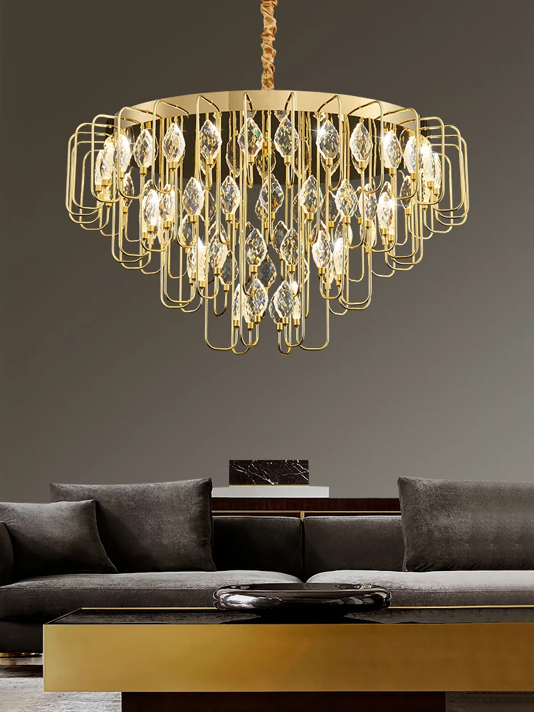

Luxury living room crystal chandelier retro minimalist high-end bedroom dining room lighting 2025 new style lighting luxury