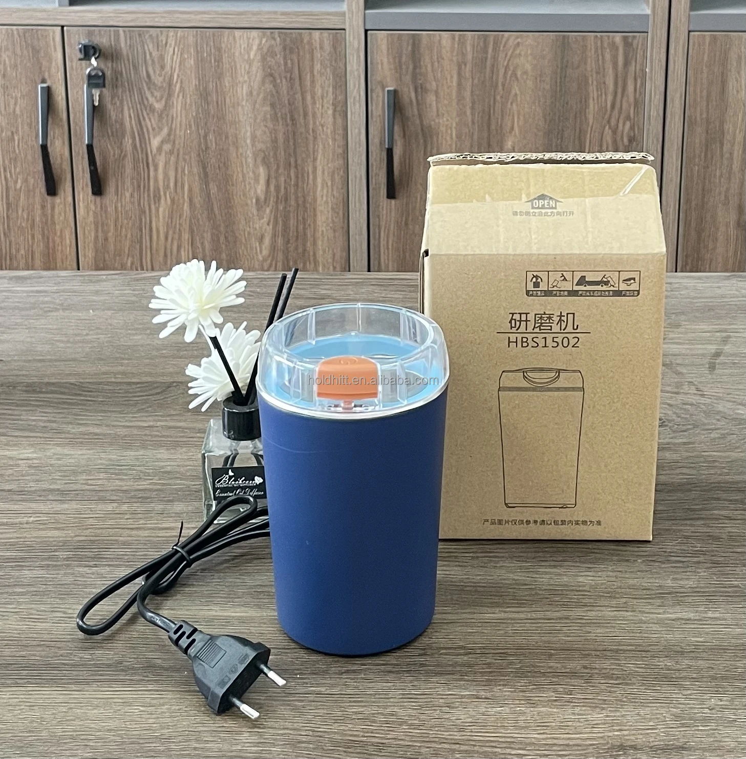 

One-touch Push-Button Spice Grinder Stainless Steel Coffee Grinder Electric for Herb Peanut Grains Beans