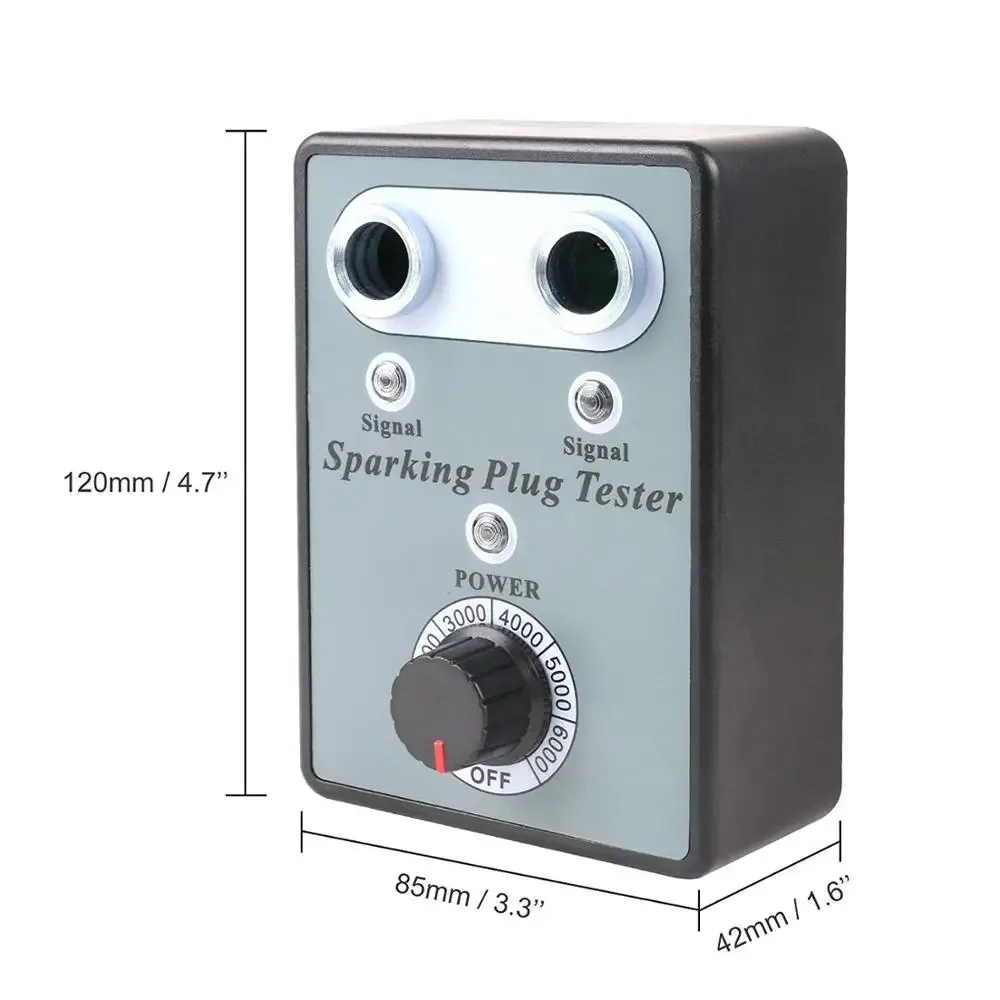 車のスパークプラグテスター デュアルスロット点火コイルチェッカー 12Vエンジン用EUプラグ付き