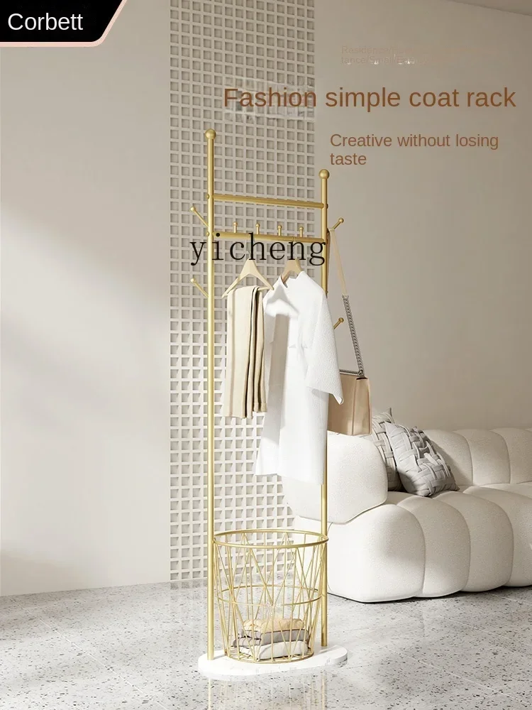 U5.13  wrought iron hanger floor-to-ceiling bedroom household storage marble storage coat rack