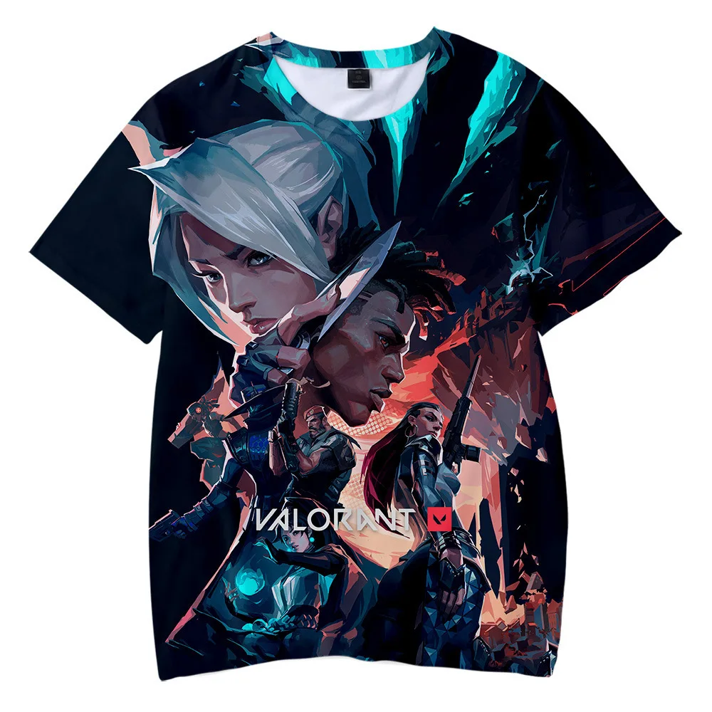 Hot Game Valorant 3D Print T Shirt for Kids Aldult Phoenix Sage Sova Viper Jett Raze Killjoy Skye Yoru Cypher Cosplay Costume