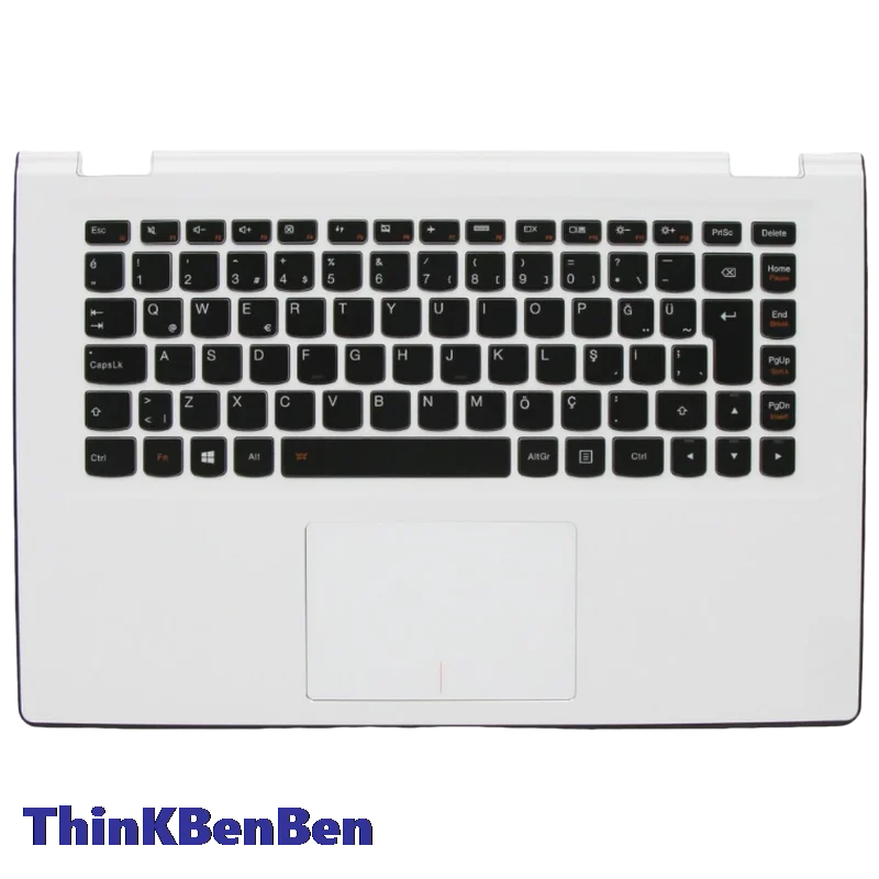 TR Turkish White Keyboard Upper Case Palmrest Shell Cover For Lenovo Ideapad Yoga 700 14 14ISK 3 1470 5CB0K61159