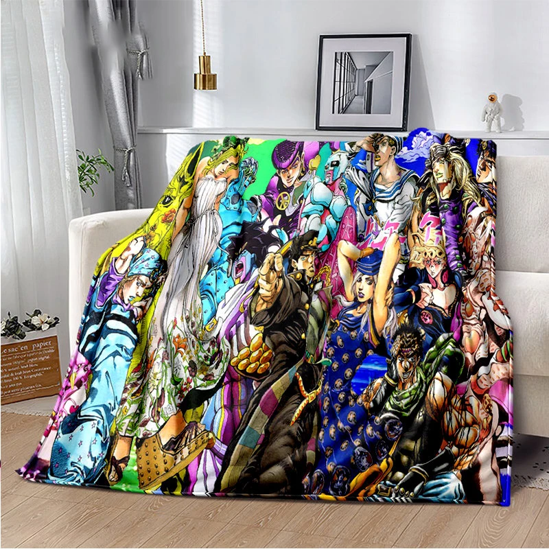 Anime JoJos Bizarre Adventure Soft Plush Blanket, Flannel Blanket Throw Blanket for Living Room Bedroom Bed Sofa Picnic Cover