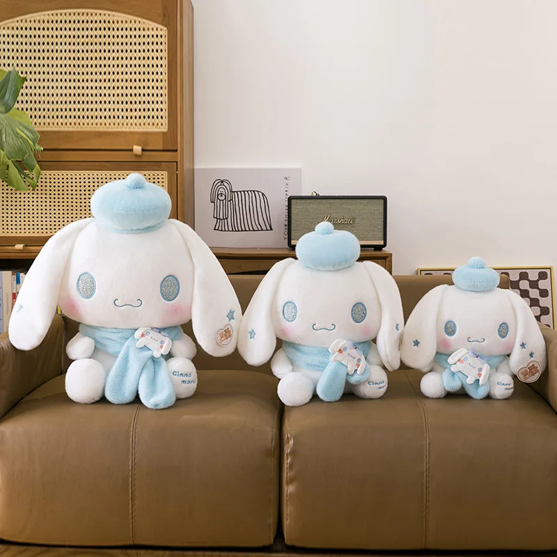 55 cm Kawaii Sanrio Plüschtier Cinnamoroll Stoffpuppe mit Hut Herz Große weiche Babypuppe Kindergeburtstag Weihnachtsgeschenk Perfekt