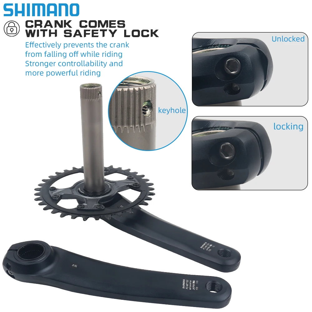 SHIMANO SLX FC M7120-1 170MM 34T HOLLOWTECH II MTB Crankset 178 mm Q-Factor 1x12S Crank and BB MT800/BB52 12V MTB Crankset