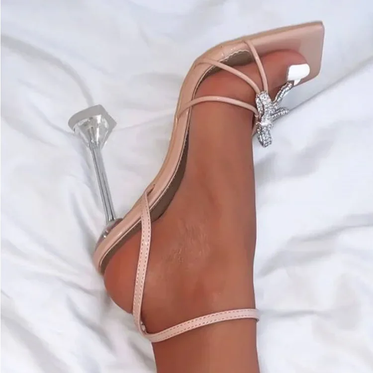 2026 Hot Sale of New Fashion Bow High-heeled Sandals Women's Ultra-high Heel Stiletto Sandals Plus Size 35-43
