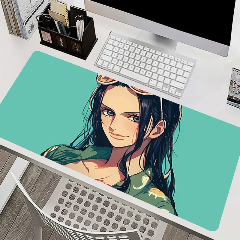 Tapis de souris pour ordinateur portable, accessoires de bureau, pour clavier, une pièce, Nico Robin, tasse en caoutchouc, doux, grand tapis de bureau