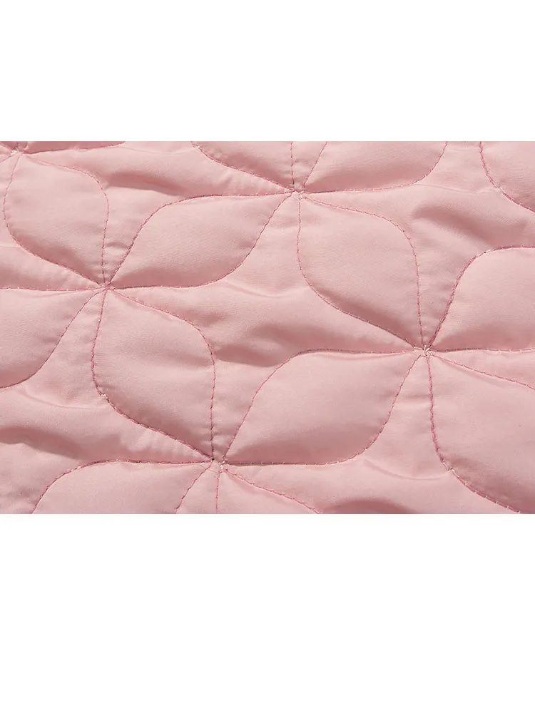 HH Women's Fashion Simple Versatile Round Neck Honed Diamond Jacket Female Elegant Solid Warm Single-breasted Long Sleeve Jacket