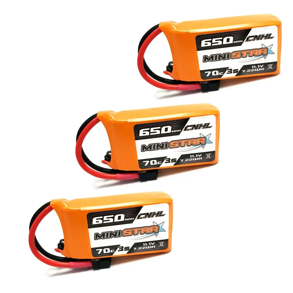 3PCS CNHL 3S 4S 11.1V 14.8V Lipo Battery 650mAh 850mAh 70C MiniStar With XT30 XT60 Plug For RC FPV Drone Quadcopter Airplane