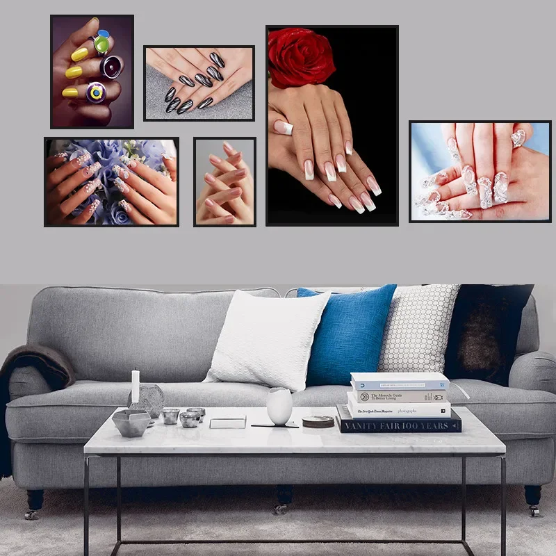 Modern Nail Salon Colorful Home Decor Wall Art Nordic Canvas Painting Figure Print Poster Girl L Bedroom Living Room Picture