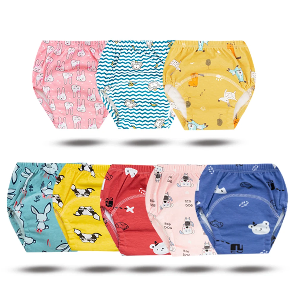 30pc/Lot Baby Diapers Reusable Training Pants for Toddler Washable Cloth Nappy Kids Waterproof Cotton Potty Training Panties