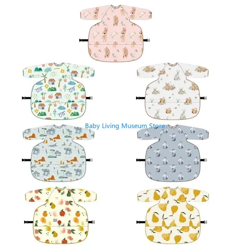 

P31C Adjustable Toddler Sleeve Bibs Full Body Smock Upgrades for Mealtime