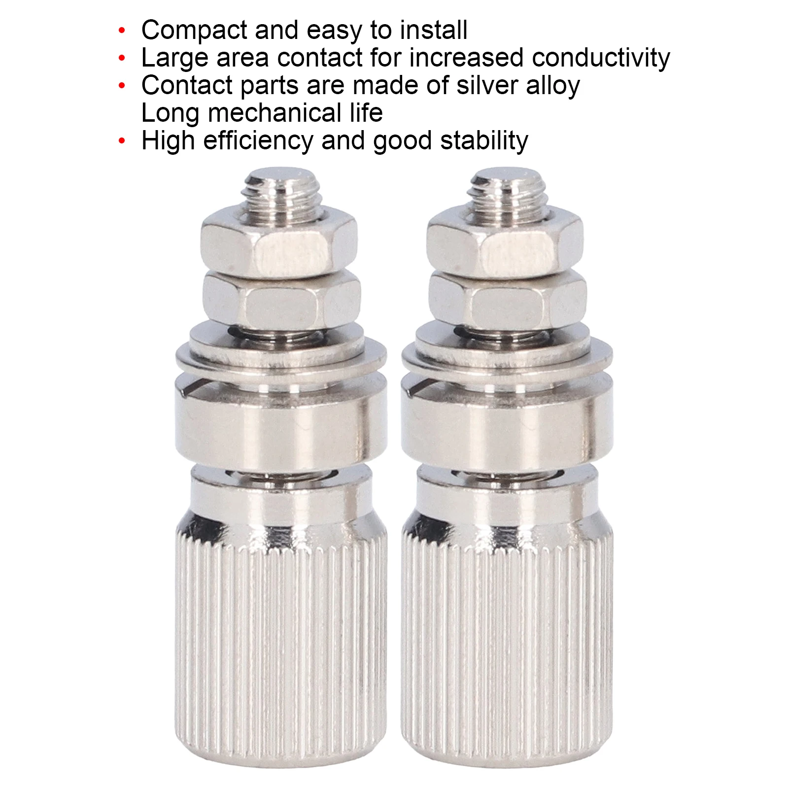 2PCS Binding Post Silver Alloy Contact No Insulation Power Grounding Terminal Post 50025