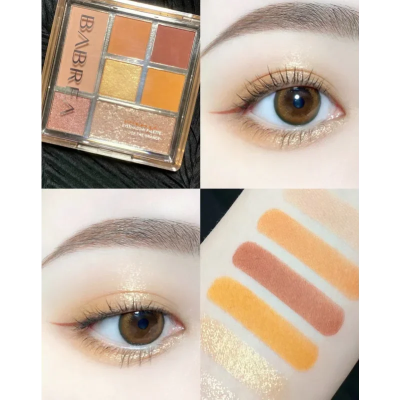 

Babrea 7-Color Eyeshadow Palette Earthy Brown Orange Matte Pearlescent Shimmer Long-lasting Waterproof Korea Makeup Cosmetics