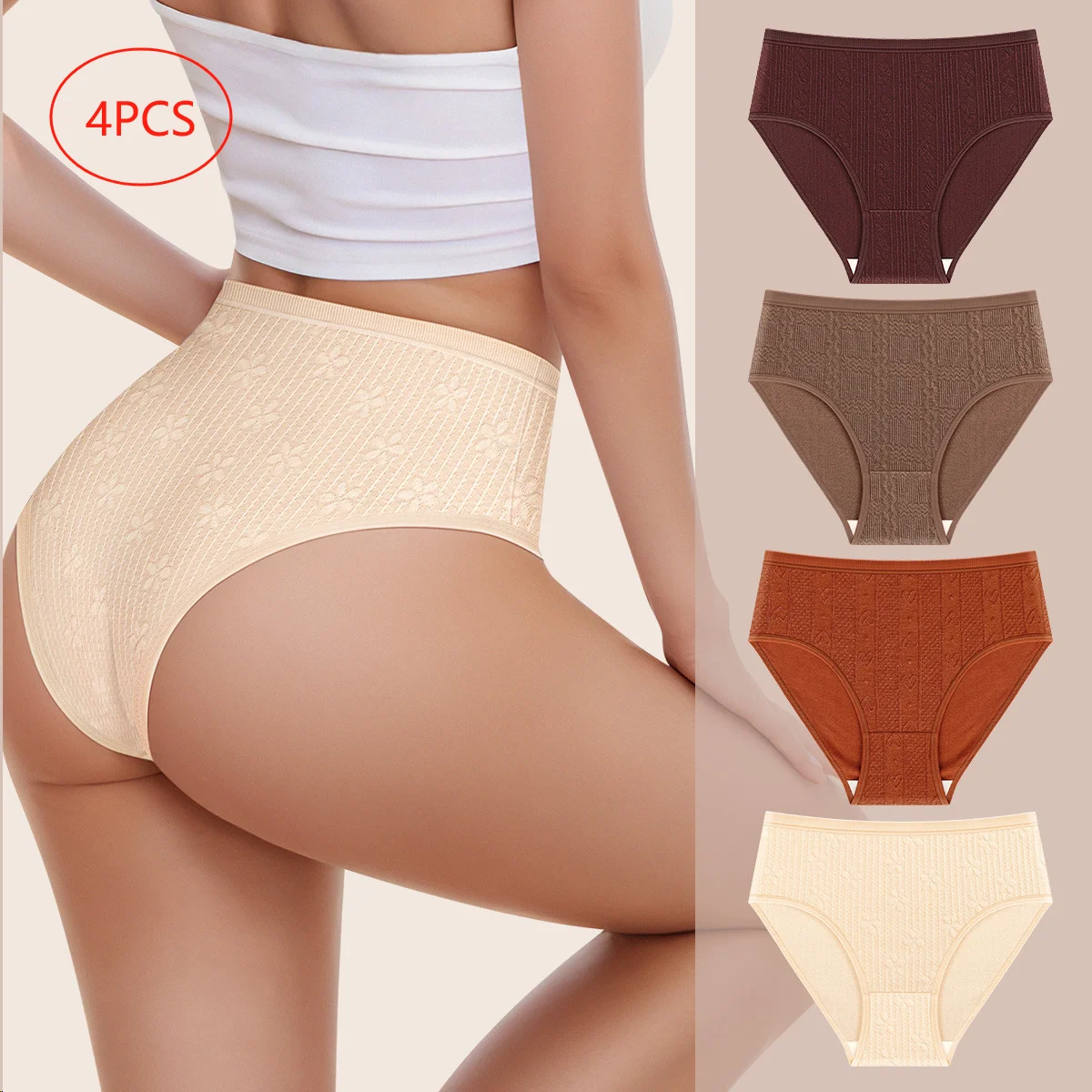 

4-Pack Hot sale Breathable Ladies Panties Women Sexy Underwear Soft Cotton Panties