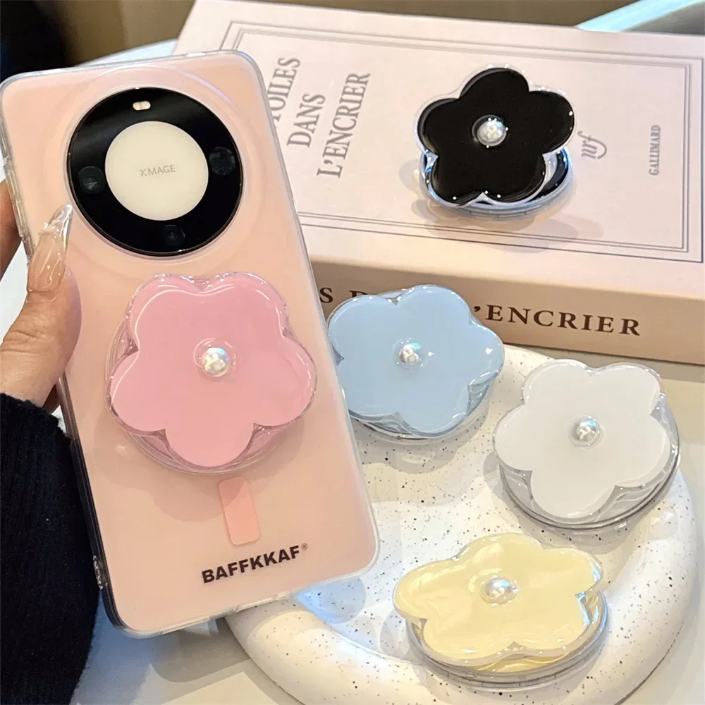 

Корейский свежий милый 3D жемчужный цветок, магнитная опора, держатель для телефона, поддержка Tok GripTok для IPhone 17, аксессуары Magsafe