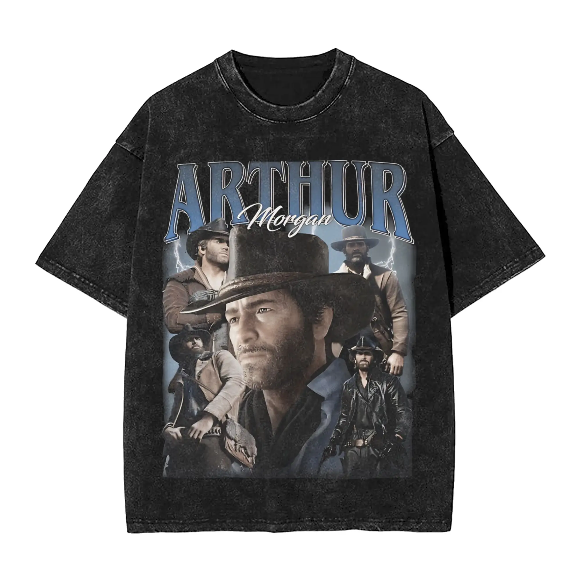 Vintage Washed T-Shirt Red Dead Redemptions  Cotton T-Shirts  Trending Tee Shirt for Men Summer Y2K Funny Pattern Tops
