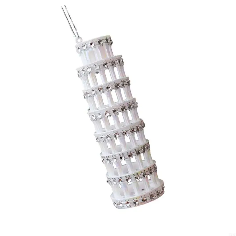 Rhinestones Embellished Tower Christmas Tree Ornament with Hanging Loop 55KF