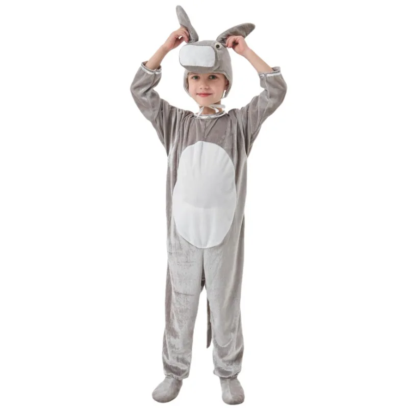 Halloween Kids Boys Girls Little Animals Jumpsuit Dinosaur Tiger Wolf Rabbit Giraffe Children Cosplay Suit Cartoon Animal Romper