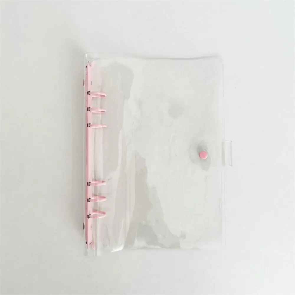 PVC and Metal A5 Binder Transparent 6-hole Loose Leaf Notebook Shell Multiple Colors Waterproof Photocards Holder Diary