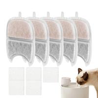 Cat Fountain Filter 5X Cat Water Fountain Filters With Sponges Triple Filtration Purifier For 4L Stainless Steel Drinking