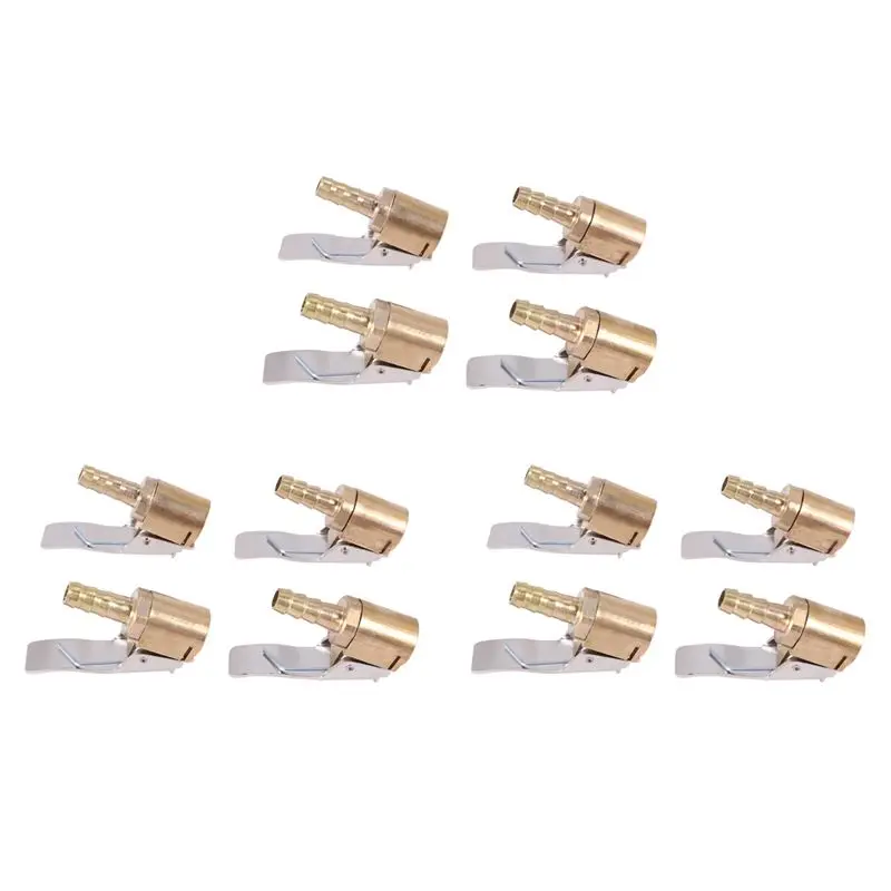 

12Pc 6Mm Auto Air Pump Chuck Clip Car Truck Tyre Tire Inflator Valve Connector Car Open Brass Stem Tire-A08Q