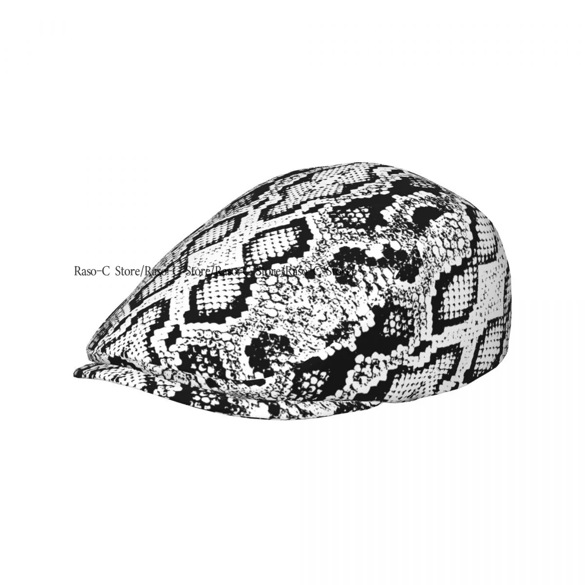 British Gatsby Newsboy Cap For Adults Snake Skin Scales Texture Flat Peaked Cap Autumn Winter Beret Hat