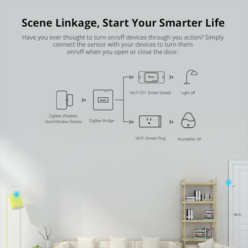 Imagen 2 del producto SONOFF ZigBee Smart Home SNZB-04/SNZB-04P Sensor de ventana eWeLink APP Notificación de alerta Detector de seguridad inteligente para el hogar para Google