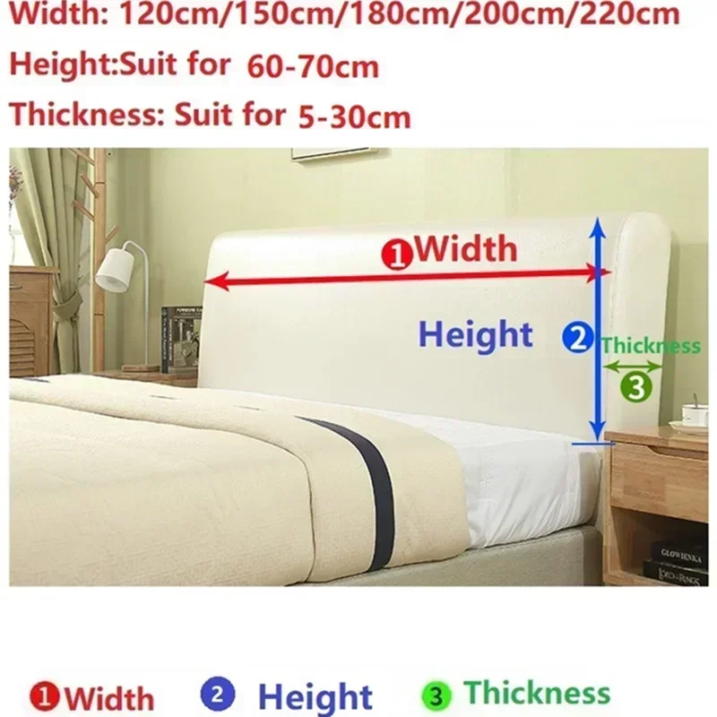 Velvet Soft Bed Headboard Cover Thicken Warm Bed Head Cover Elastic Back Anti-Dust Bed Back Protector Cover Kids Adult Bedroom