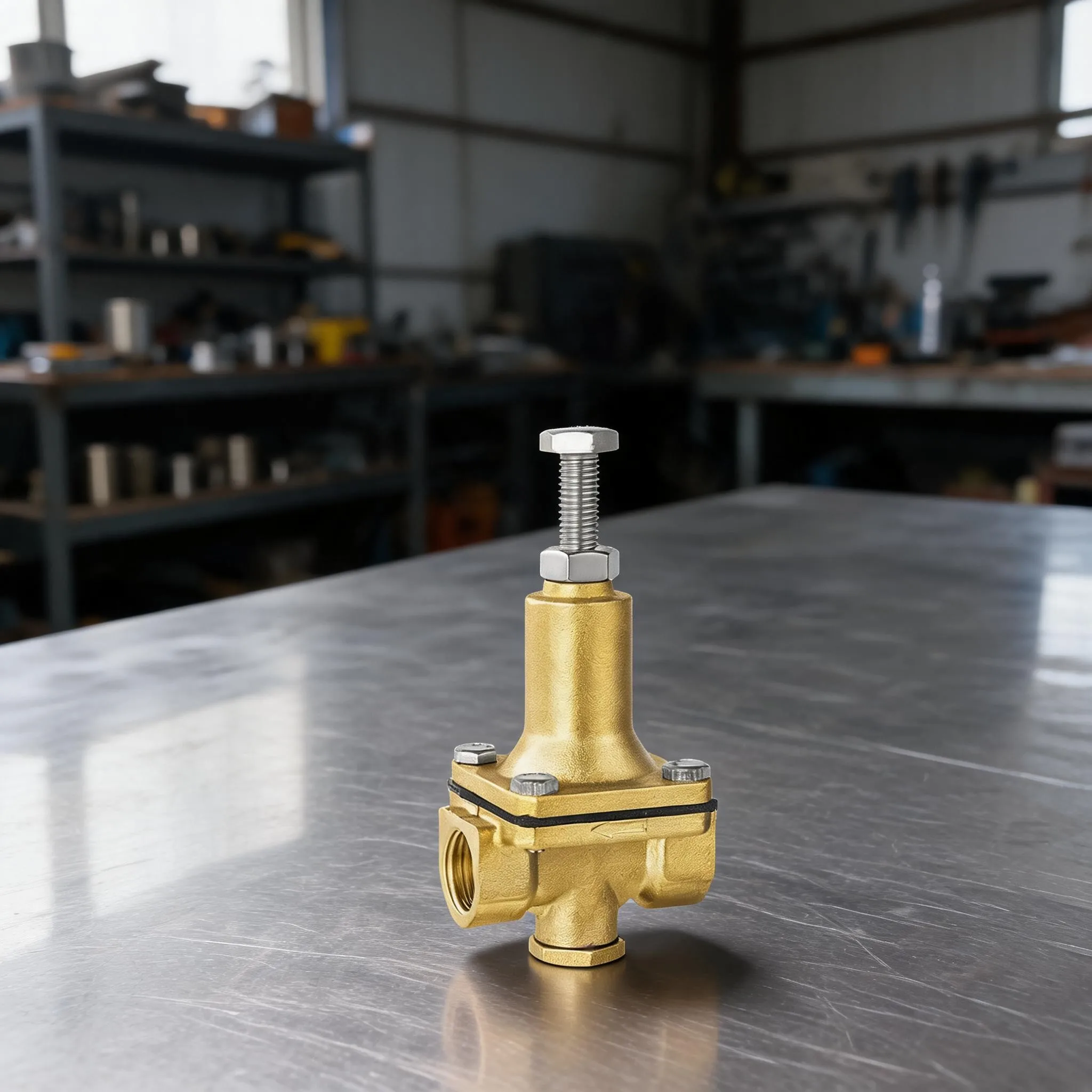 DN10 Brass Water Pressure Reducing Valve Adjustable, Pilot-Operated Piston Type Relief Valve For Plumbing System