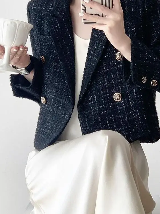 2025 خريف جديد Sle معطف الرياح الصغيرة النسخة الكورية Quali سيدة ort دعوى عادية مريحة البوليستر النسيج