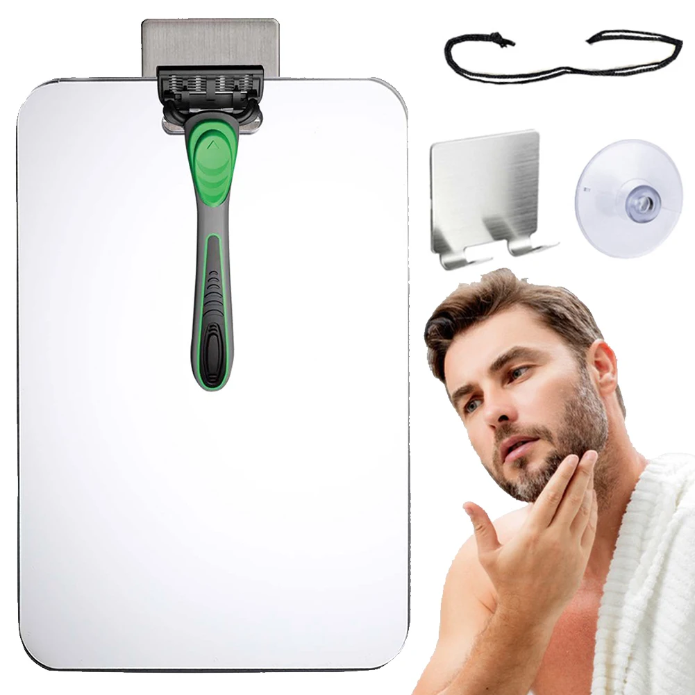 Fogless Shower Mirror Anti-Fog Shower Mirror Shatterproof Frameless Shower Mirror Wall Hanging Mirror Bathroom Accessories