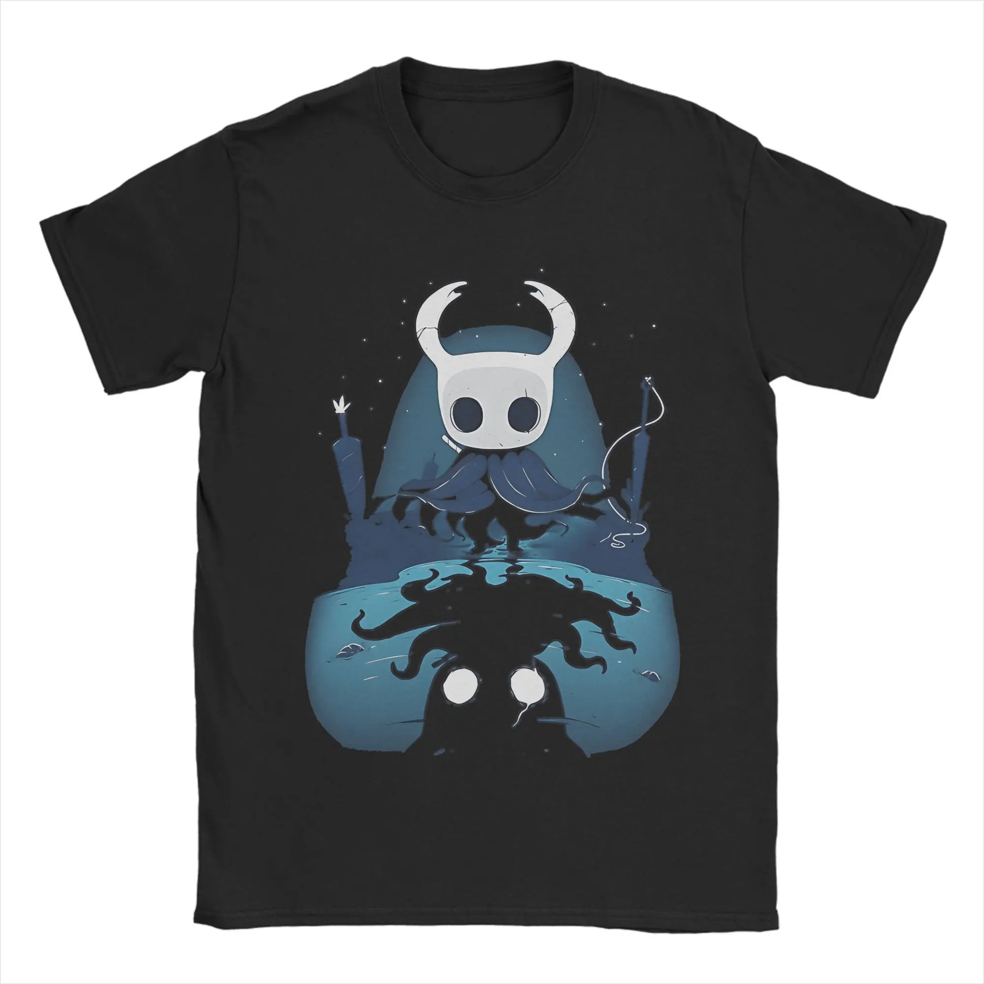 

Hollow Knight Reflection T-Shirt for Men Hipster 100% Cotton Tee Shirt Crewneck Short Sleeve T Shirt Plus Size Tops