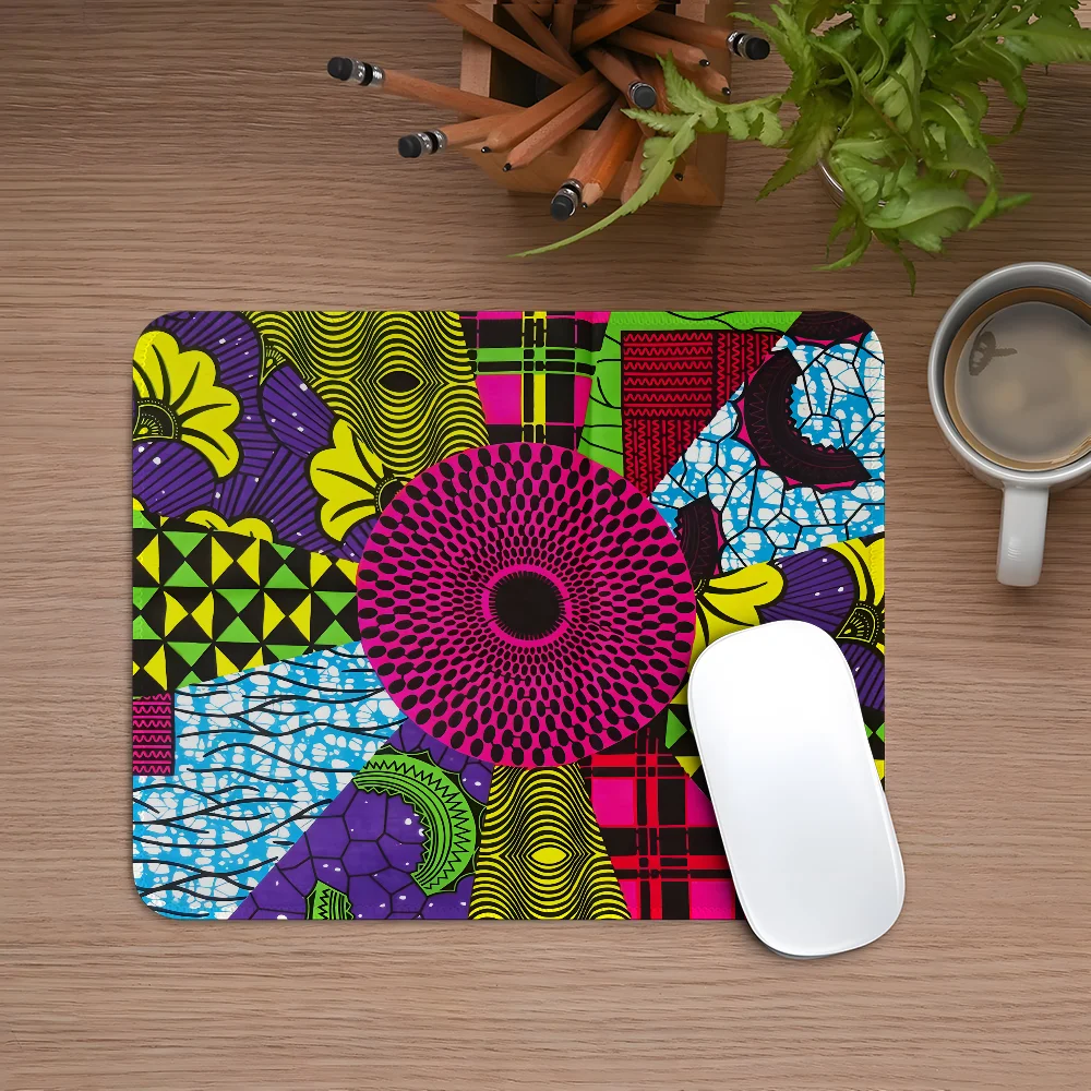 African Style Fabric Print Art Mouse Pad Gaming Esports Mousepad Laptop Computer Office Desk Mat Rubber Small Anti Slip Pad