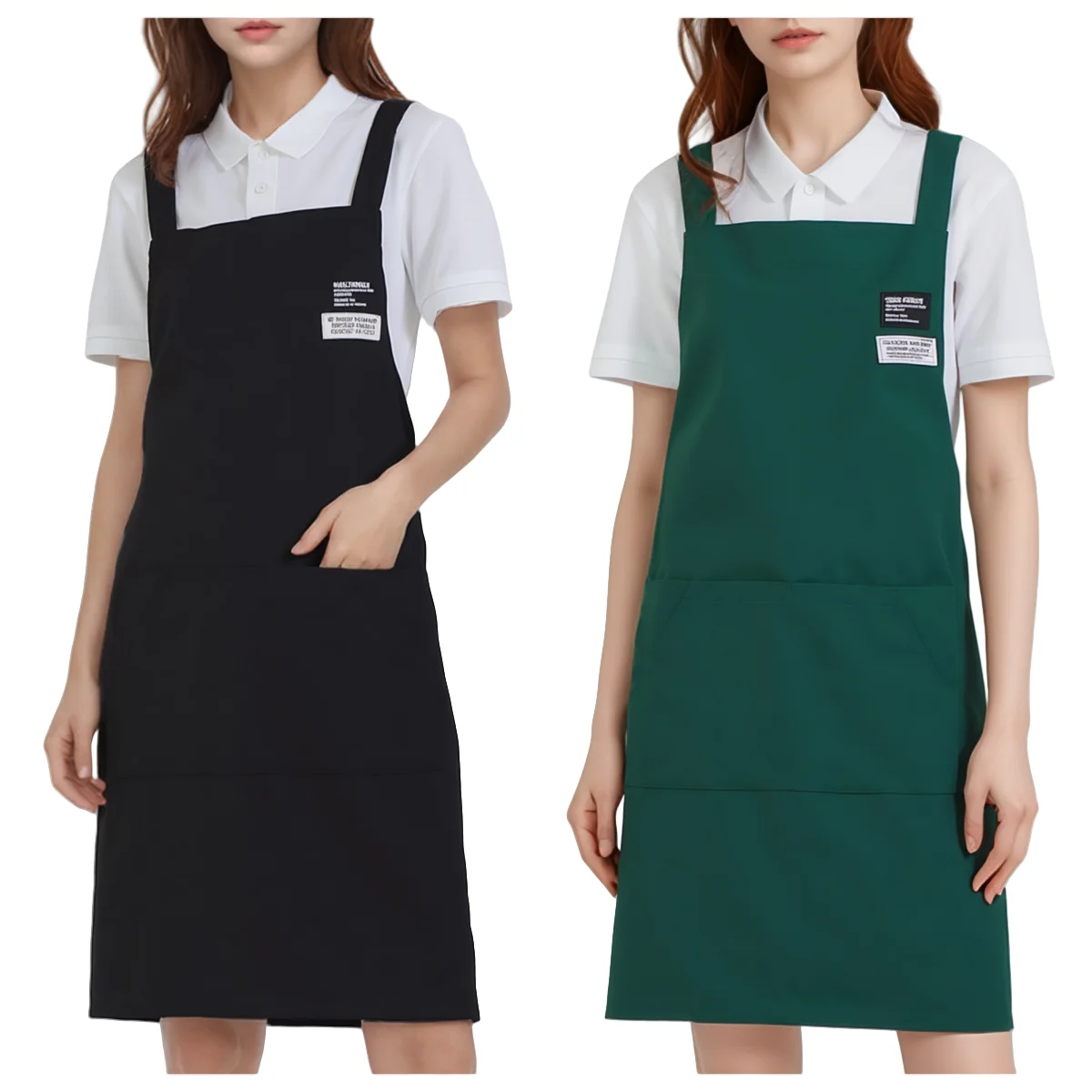 Practical Canvas Work Apron Unisex Kitchen Cooking Apron for Restaurant Coffee Shop Convenience Store