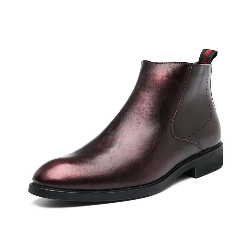 

New men's trendy block shoes for motorcycles, fashionable casual leather shoes, trendy business casual shoes