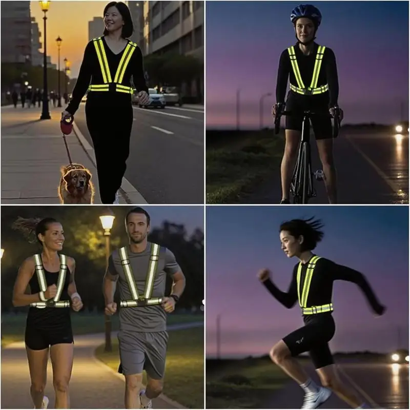 Highlight Reflective Straps Night Work Security Running Cycling Safety Reflective Vest High Visibility Reflective Safety Vests