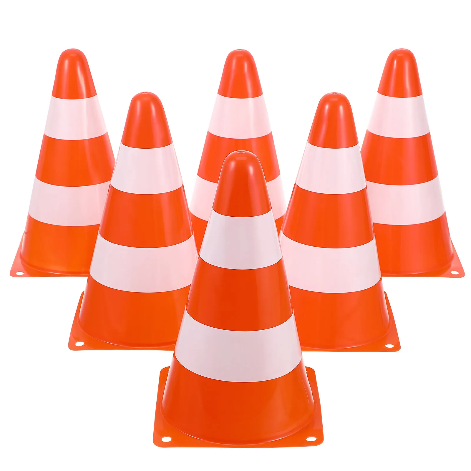 6Pcs Stackable Plastic Traffic Safety Cones Bright Color for Road Construction Parking Barrier Plastic Cones Traffic Barrier