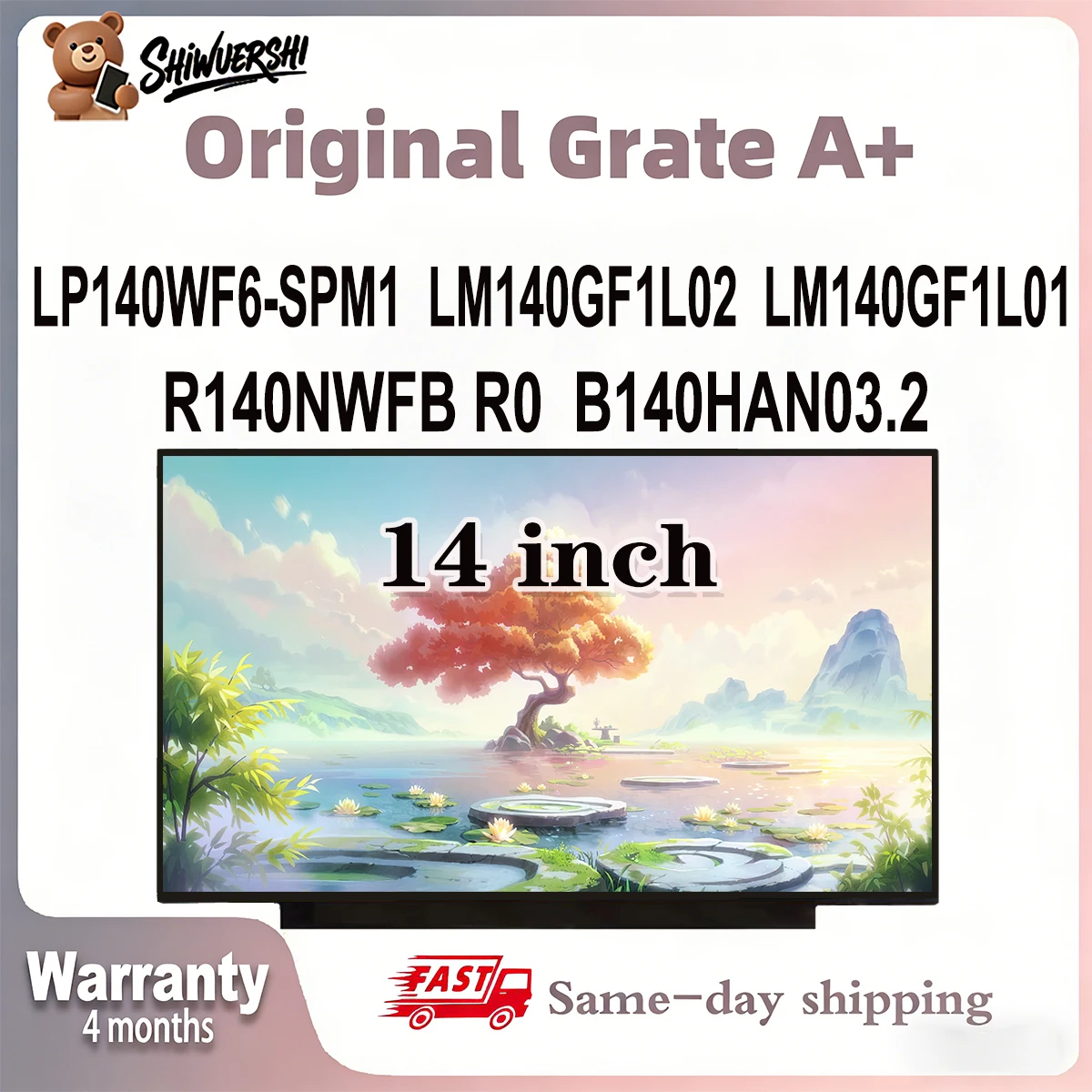 

Original New A+ 14 inch Slim Laptop Lcd Screen Panel LP140WF6 SPM1 LM140GF1L02 LM140GF1L01 R140NWFB R0 B140HAN03.2 60Hz