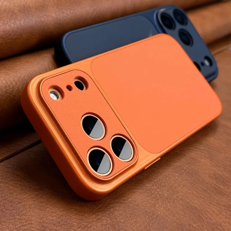 Funda retro naranja de lujo para iPhone 17Air 16 15 14 17Pro 17Promax, con laterales suaves y parte trasera dura 6