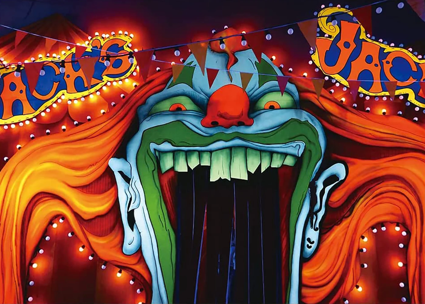 الرعب السيرك هالوين التصوير خلفية العملاق الشر مهرج مخيف حزب خلفية مصاص دماء راية صور استوديو الدعائم كشك