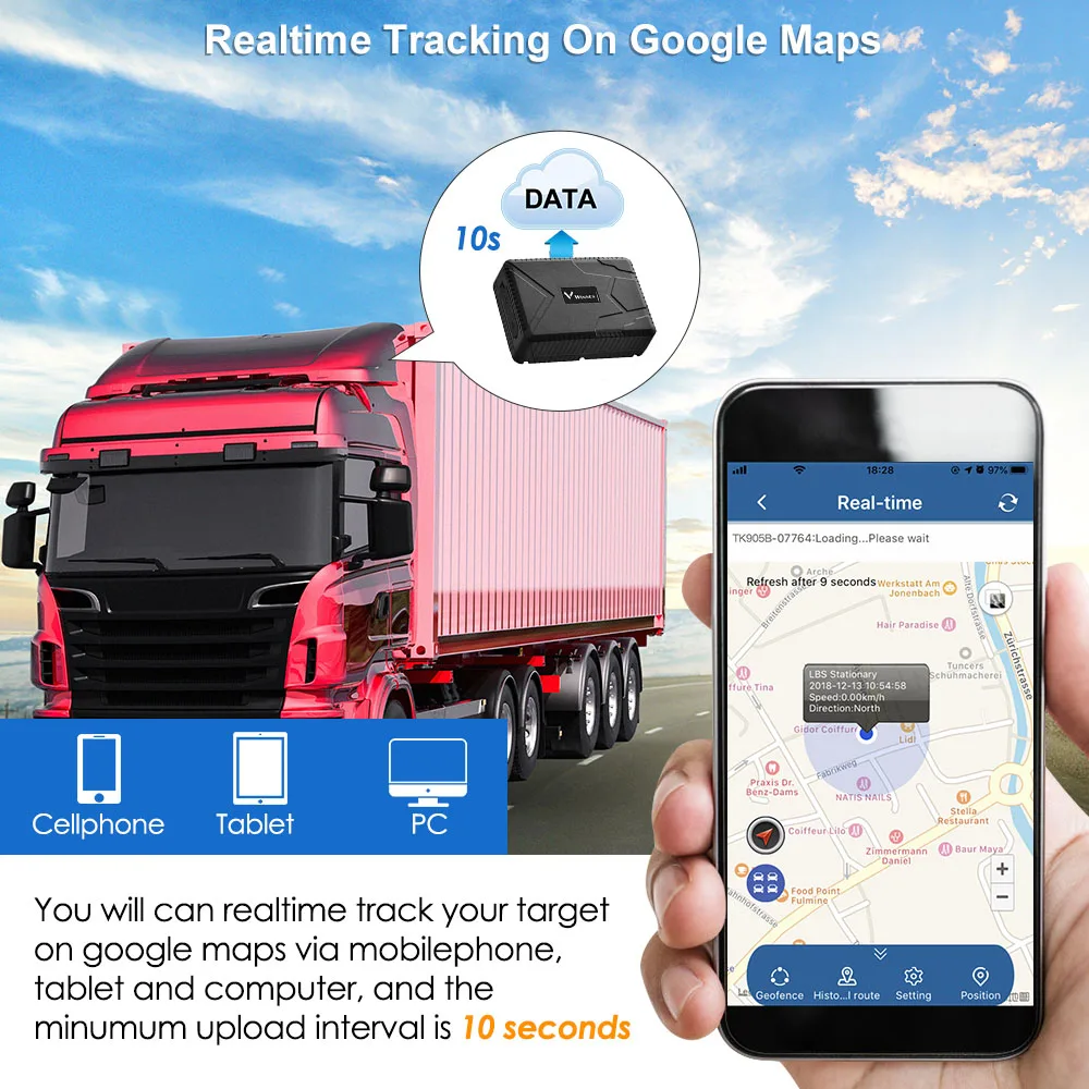 2G-10000MAH/4G-7800mah Real-Time GPS Tracker Best Multiple-alarm TK915 worldwide Waterproof Fleet Management  for rv Truck Car