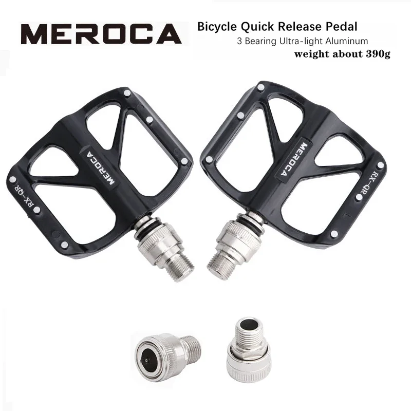 MEROCA Bicycle Quick Release Pedal Seal 3 Bearing Ultra-light Aluminum Alloy MTB Road Bicycle Non-slip Bike Pedals