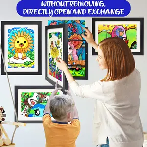 Kinder Zeichnen Rahmen A4 Holzplakatrahmen für Wände Kinder Kunstbrett Änderung Kinder Bilder Display Rahmen Wohneinrichtung, Kinderbrett, Wandrahmen, Rahmenrahmen 6 Hauptverkäufe dekorative Bilder Büro - №6